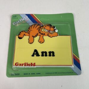 NEW Vintage Garfield Name Plate Ann 1978 RARE, Sealed, Yellow